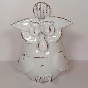 Nuova Coli Ceramiche White Owl Figurine Art Deco Made in ITALY 10"H